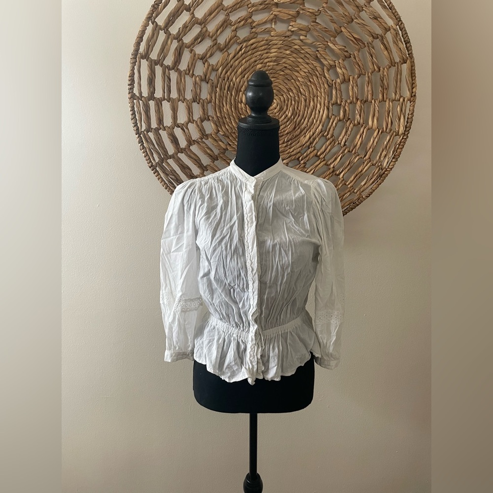 Who What Wear White Ruffle Top